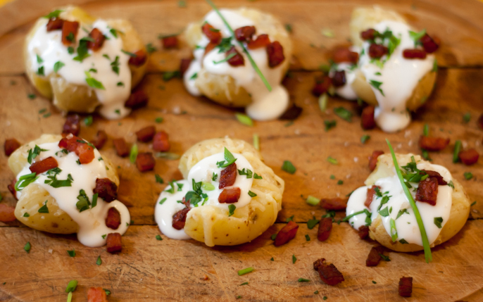 finger food batata queijo bacon